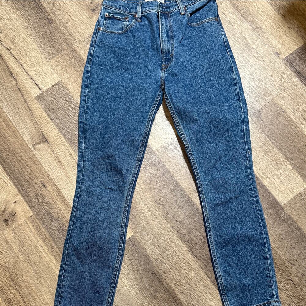 Abercrombie & Fitch High Rise Skinny Jeans Womens 2 Blue Stretch Denim - Picture 5 of 5